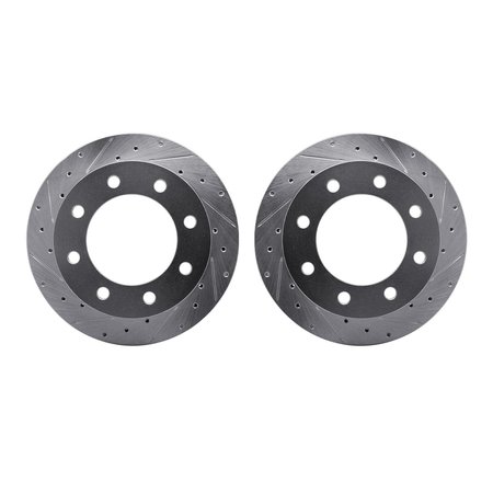 DYNAMIC FRICTION CO Rotors-Drilled and Slotted-SilverZinc Coated, 7002-54203 7002-54203